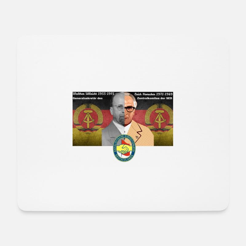 Ulbricht Honecker Halbportrait SED - Mousepad (Querformat) - Weiß