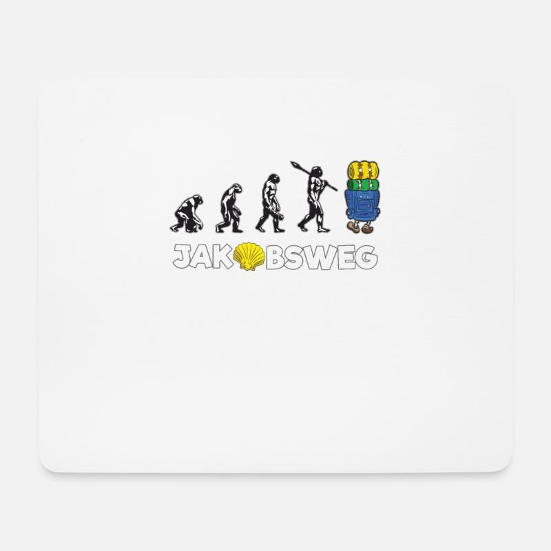 JAKOBSWEG Humor Evolution Wanderer Pilger Reise - Mousepad (Querformat) - Weiß