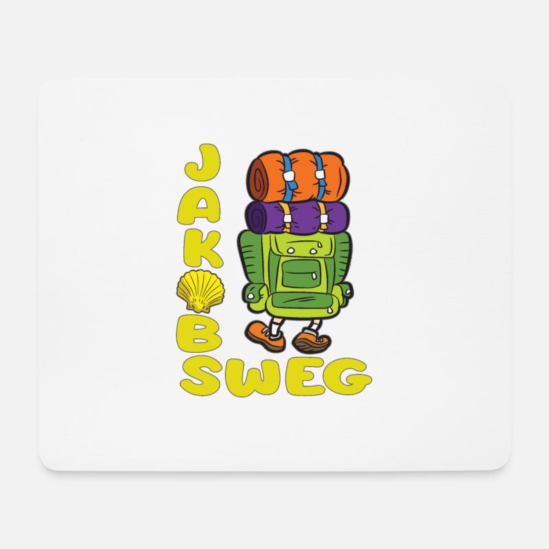 JAKOBSWEG Wanderer Pilger Reise Pilgermuschel - Mousepad (Querformat) - Weiß