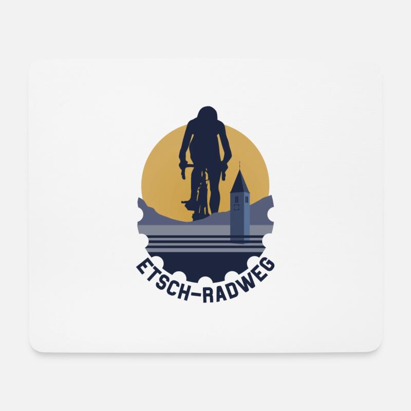 Etsch-Radweg - Mousepad (Querformat) - Weiß