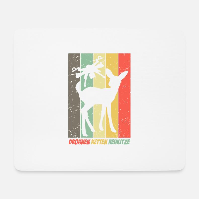 Drohne Drohnen fliegen Rehkitzrettung - Mousepad (Querformat) - Weiß