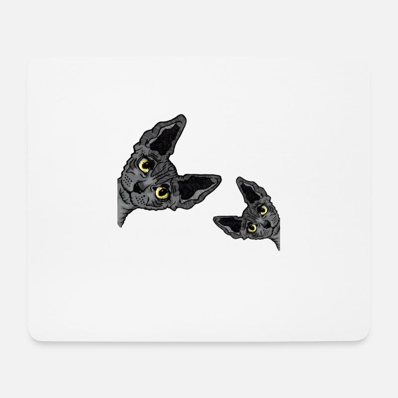 Schwarze Sphynx Katze - Mousepad (Querformat) - Weiß