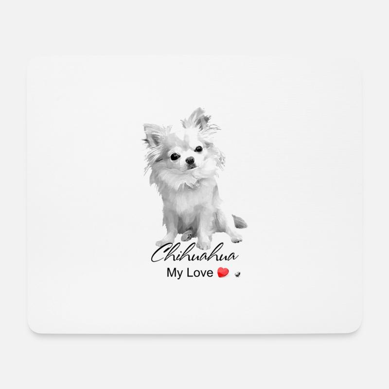 Chihuahua Abbildung mit Inschrift - Mousepad (Querformat) - Weiß