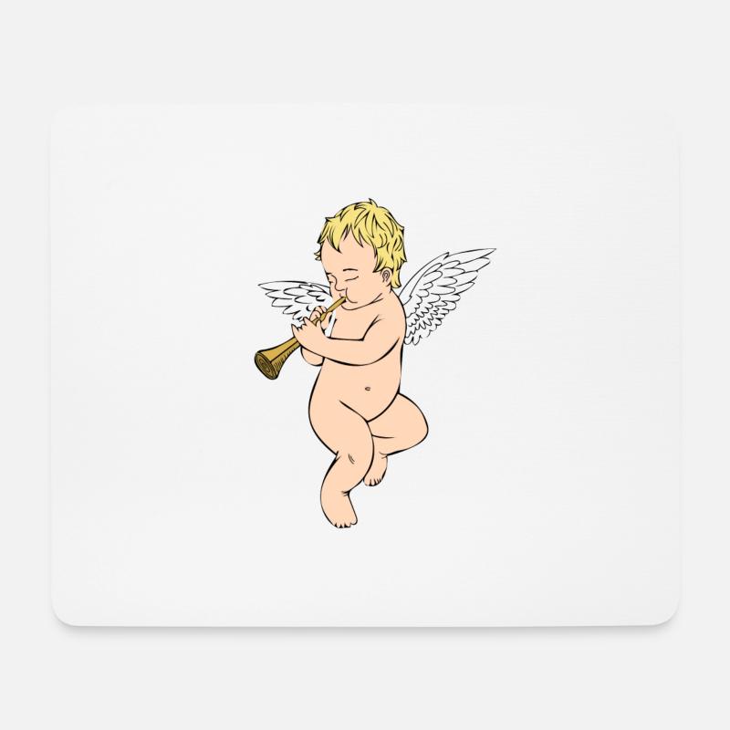 Musical Angel - Mouse Pad (horizontal) - white