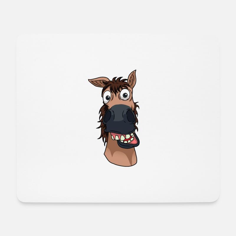Lustig Pferd Pony Wildpferd Ponyhof Reiter reiten - Mousepad (Querformat) - Weiß