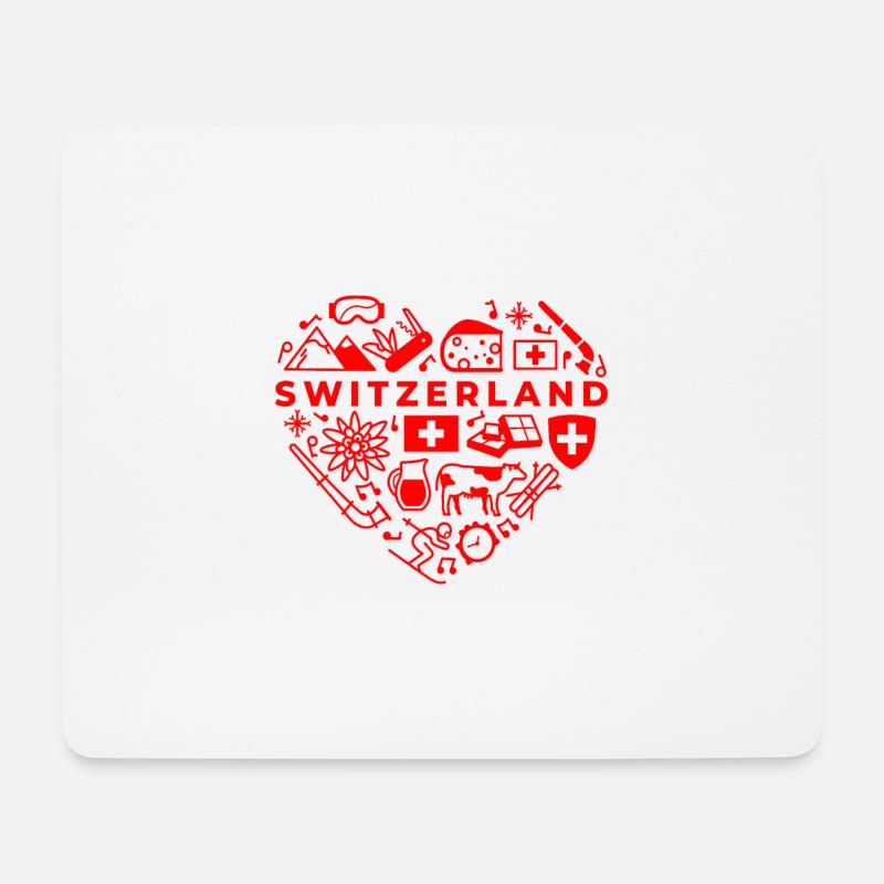 Schweiz - Mousepad (Querformat) - Weiß
