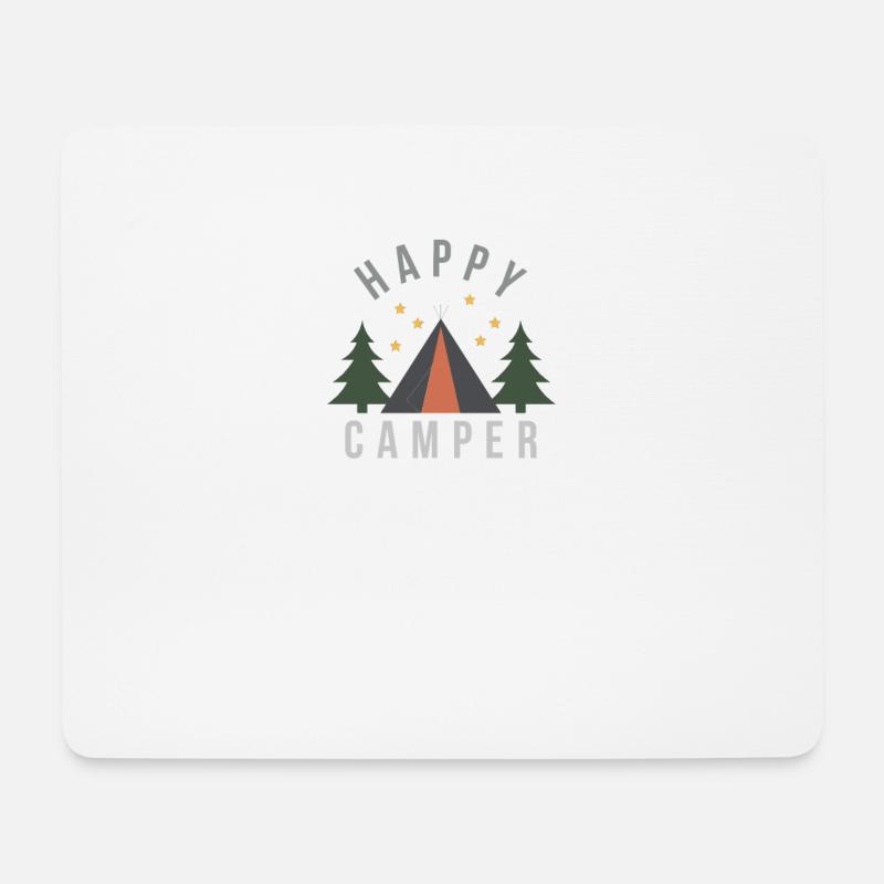 Happy Camper - Mousepad (Querformat) - Weiß