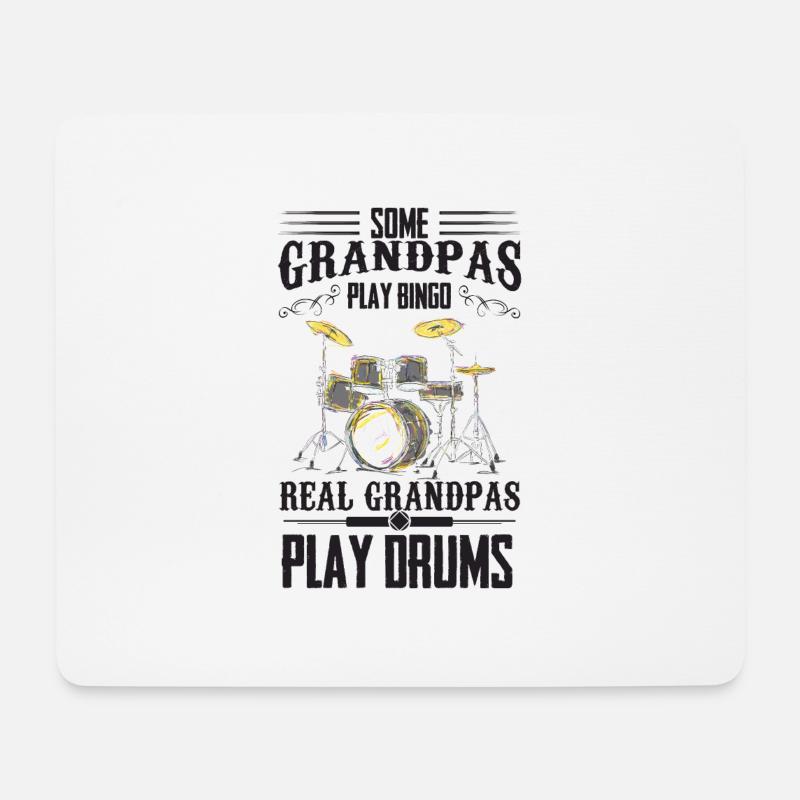 Some Grandpas play Bingo Real Grandpas play Drums - Mousepad (Querformat) - Weiß