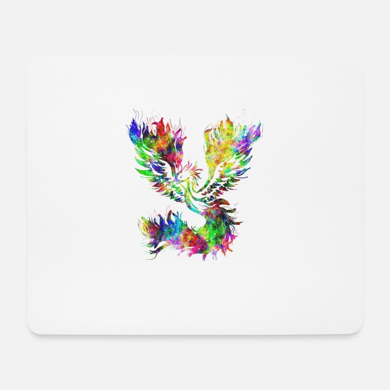 Psychedelischer Phönix - Mousepad (Querformat) - Weiß