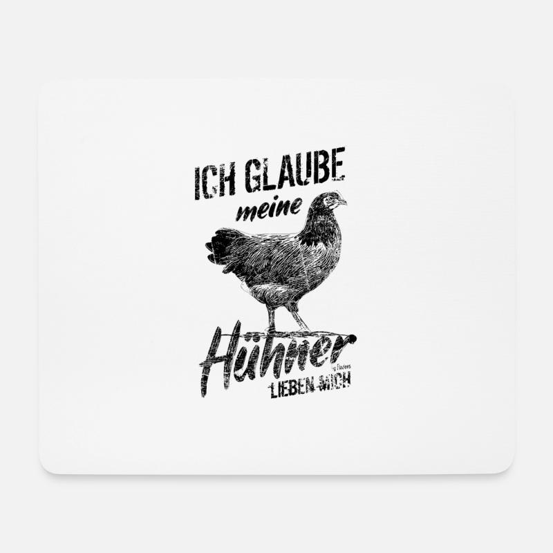 Lustiges Hühner Spruch Hühnerbauer - Mousepad (Querformat) - Weiß