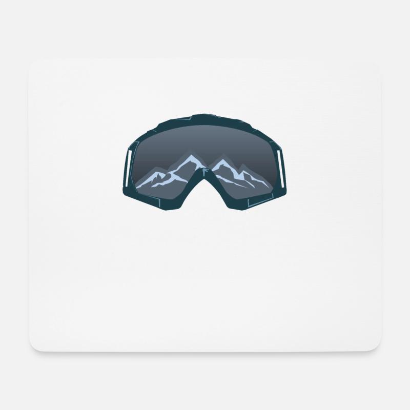 Skibrille Skifahrer Berge Schnee Wintersport - Mousepad (Querformat) - Weiß