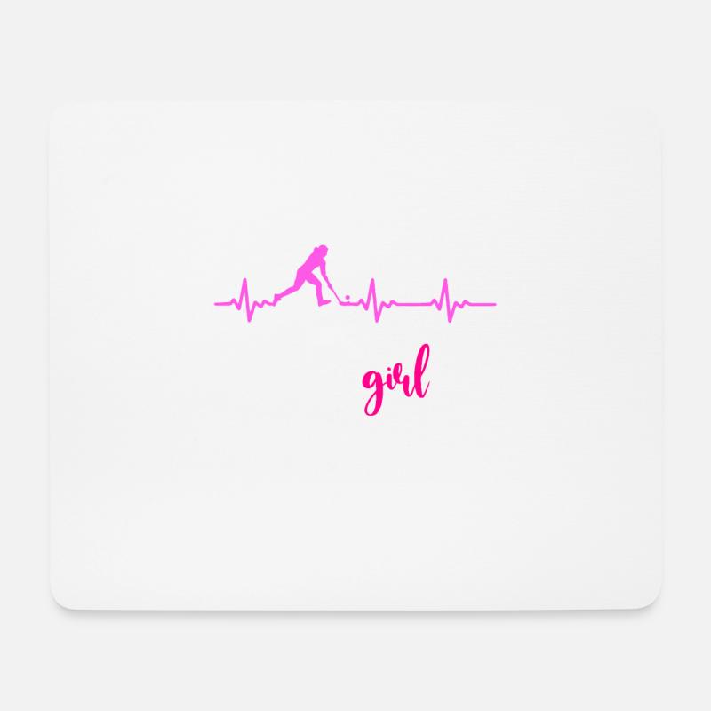Floorball Mädchen - Mousepad (Querformat) - Weiß
