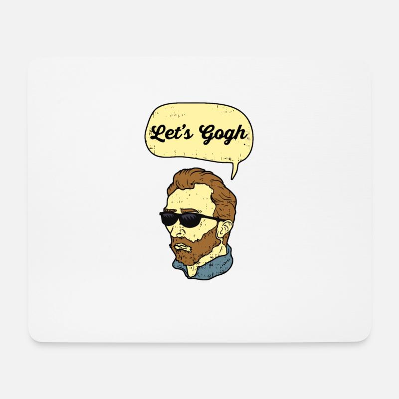 Let's Gogh Van Gogh - Mousepad (Querformat) - Weiß