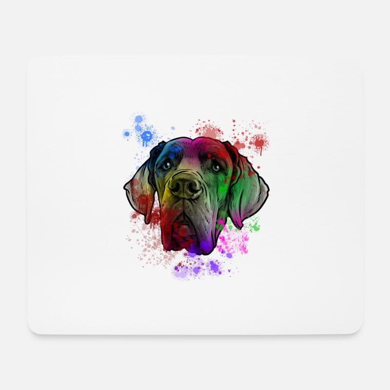 Deutsche Dogge Hund - Mousepad (Querformat) - Weiß