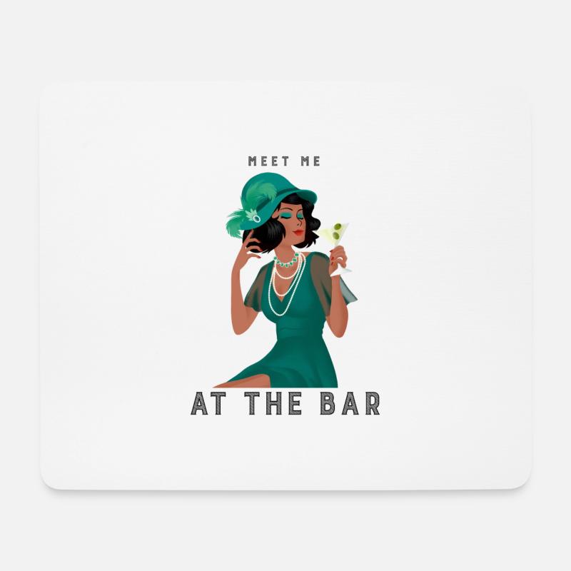 Art Deco - meet me at the bar - Mousepad (Querformat) - Weiß