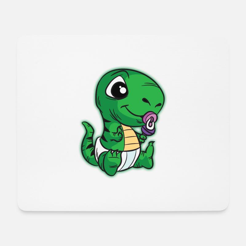 BABY Dinosaurier TREX Schnuller Rassel - Mousepad (Querformat) - Weiß