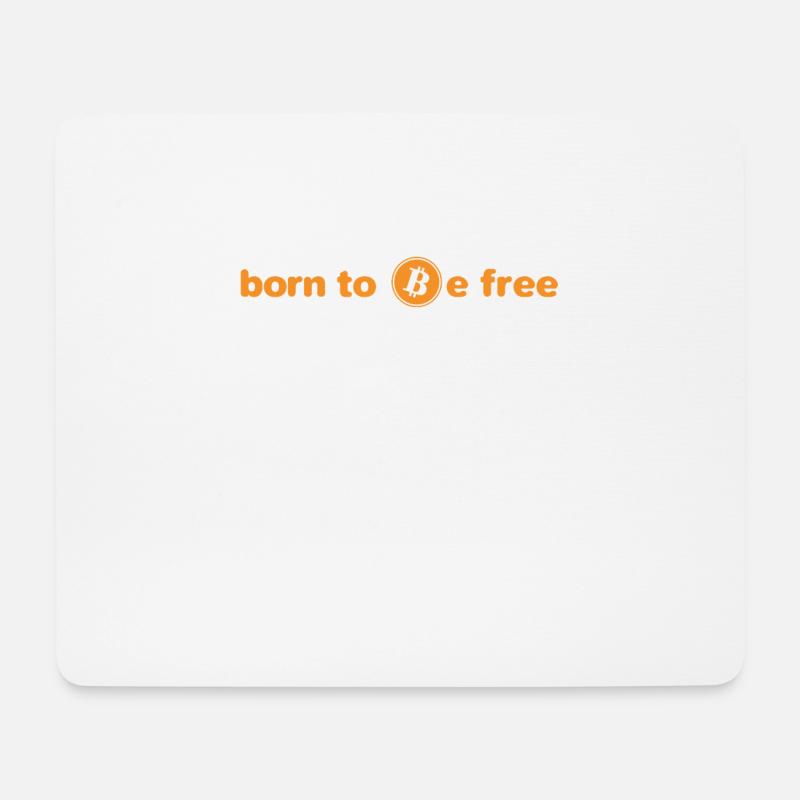 BTC born to be free - Mousepad (Querformat) - Weiß