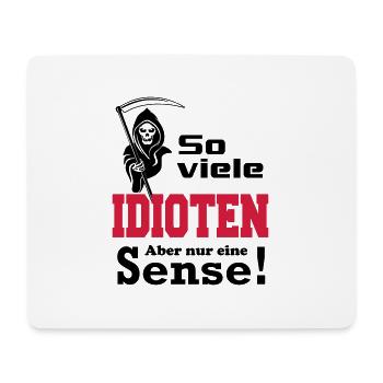 Sensenmann Idioten - Mousepad (Querformat) - Weiß - Vorne