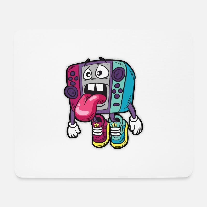 Gamer Humor Lustiger Cartoon Comic Controller - Mousepad (Querformat) - Weiß