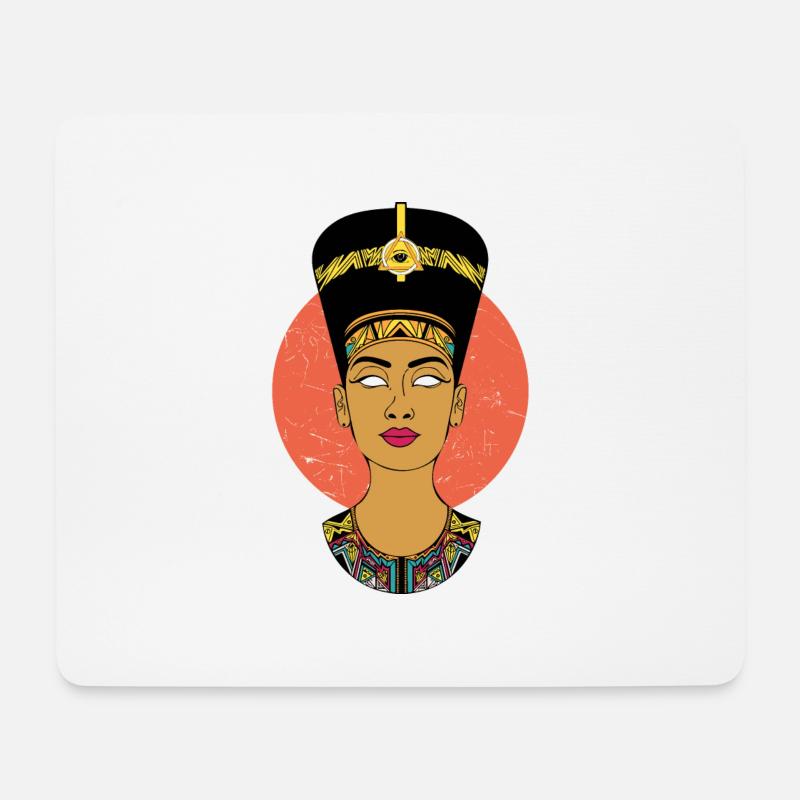 Illuminati Nofretete - Sonnengott - Mousepad (Querformat) - Weiß