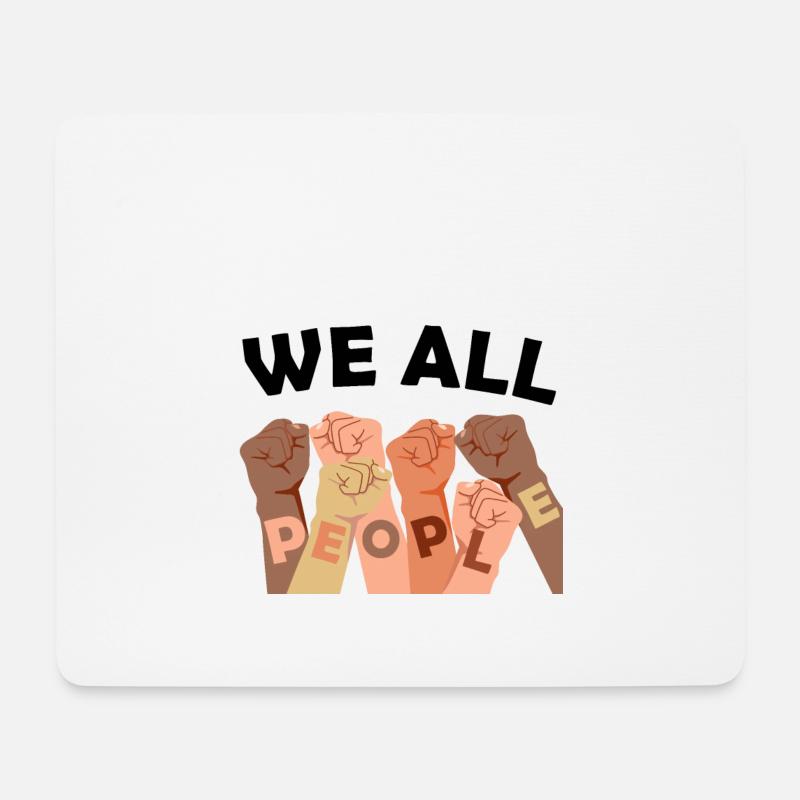 Gegen Rassismus alle Menschen sind gleich - Mousepad (Querformat) - Weiß