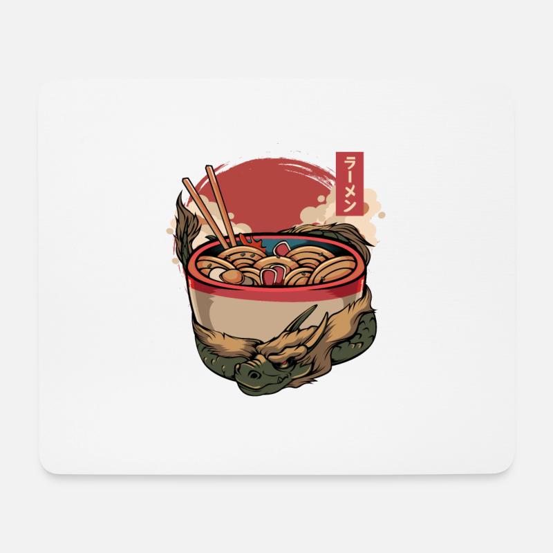 Ramen Drache Japanische Nudeln Kunst Japan Anime - Mousepad (Querformat) - Weiß