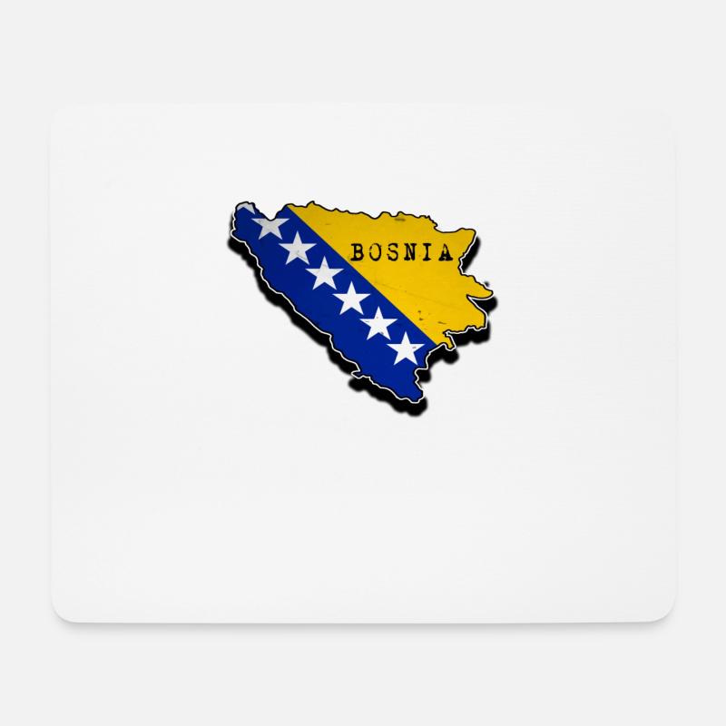 Bosnia Map, Bosnian Flag, Bosna - Mousepad (Querformat) - Weiß