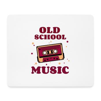 Old school music - rétro cassette audio - Tapis de souris (format paysage) - blanc - Devant