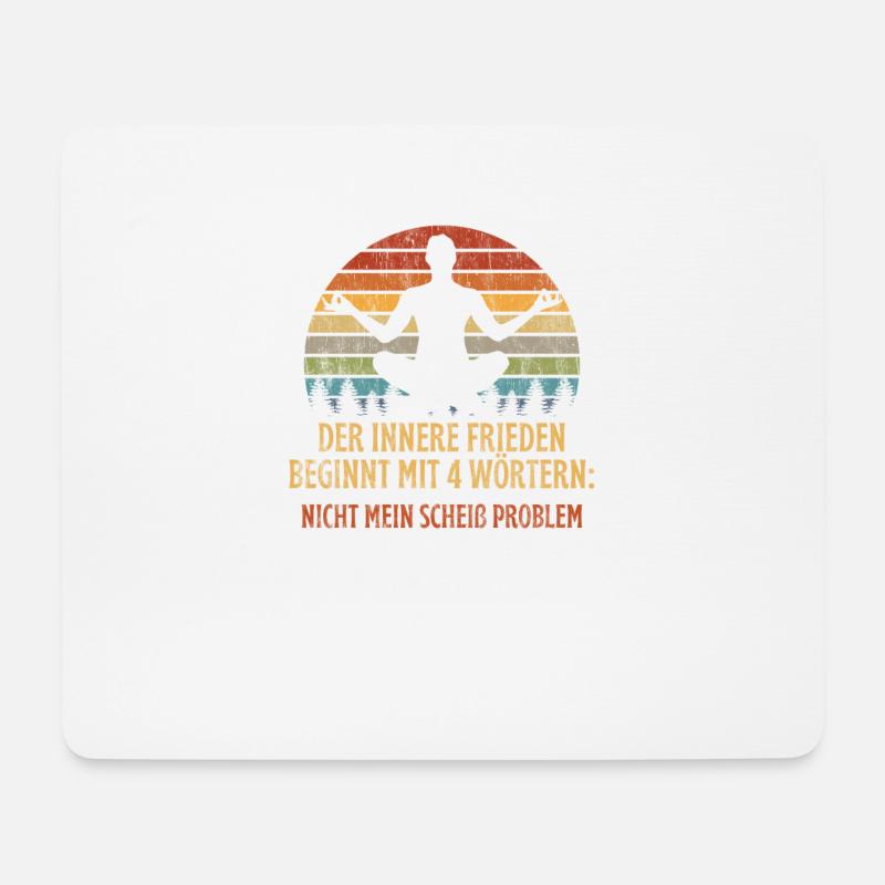 Lustige Yoga Meditation Sprüche - Mousepad (Querformat) - Weiß