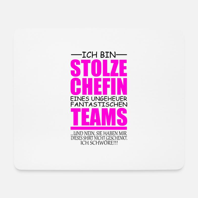 lustiges Chefin Geschenk stolze Chefin Idee - Mousepad (Querformat) - Weiß