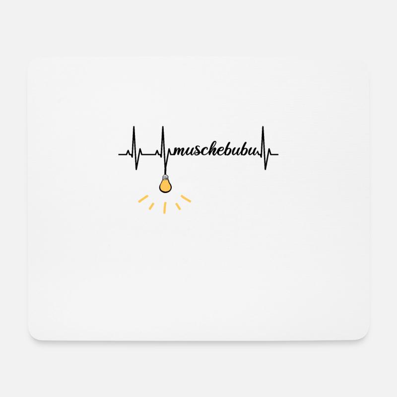 Muschebubu sächsisch EKG Herzschlag Motiv Sachsen - Mousepad (Querformat) - Weiß