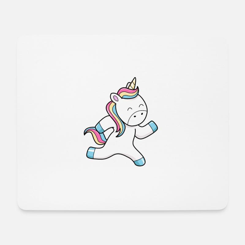 Einhorn läuft - Mousepad (Querformat) - Weiß