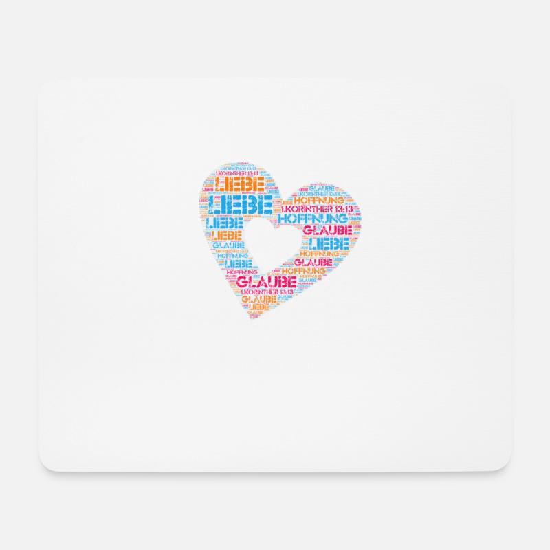 Christliche Sprüche Glaube, Hoffnung, Liebe - Mousepad (Querformat) - Weiß