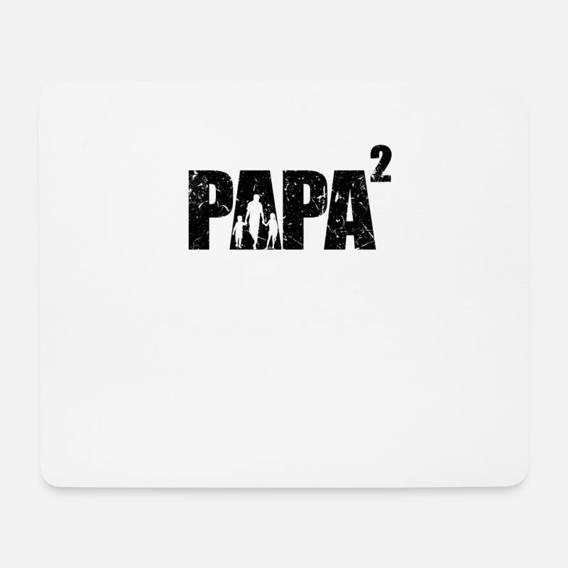 Papa hoch 2 Schwanger Geschenk Papa Zwillinge - Mousepad (Querformat) - Weiß