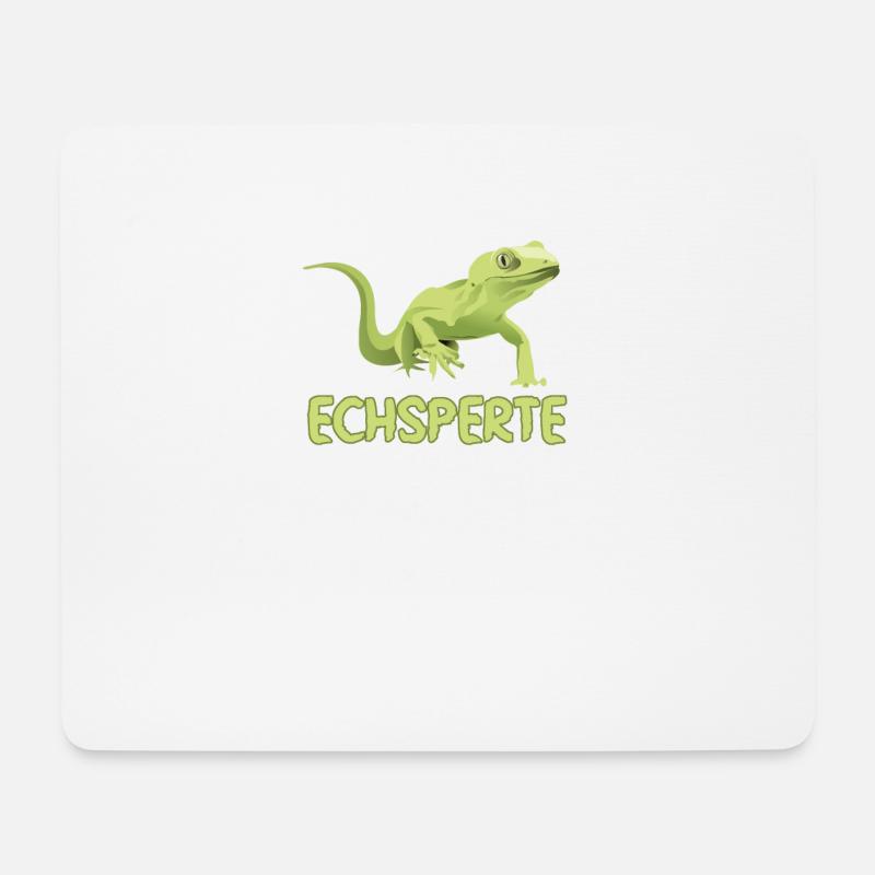 Echsperte Echse Experte Gecko Reptil - Mousepad (Querformat) - Weiß