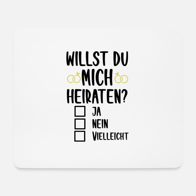 Willst du Mich Heiraten Heiratsantrag Lustig Humor - Mousepad (Querformat) - Weiß