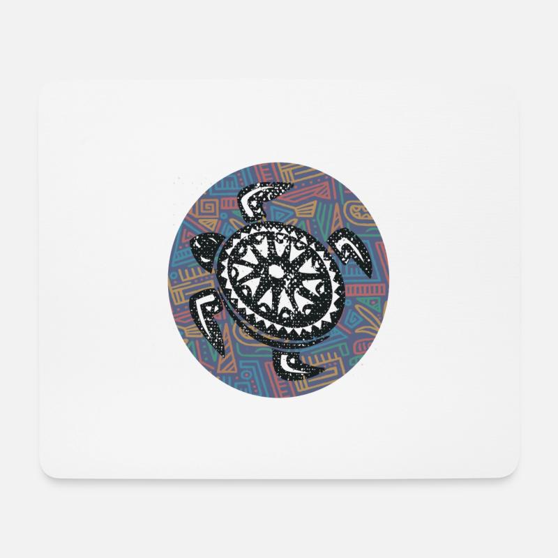 Tolles Hawaii Design mit Schildkröte - Mousepad (Querformat) - Weiß