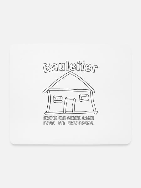 Haus Krumm und Schief damit habe ich Erfahrung - Mousepad (Querformat) - Weiß