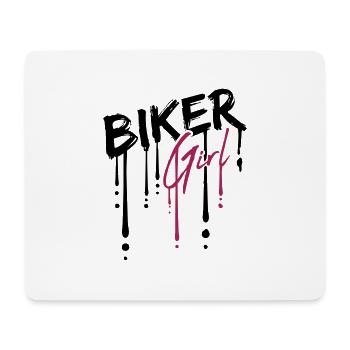 Drop biker girl - Mouse Pad (horizontal) - white - Front