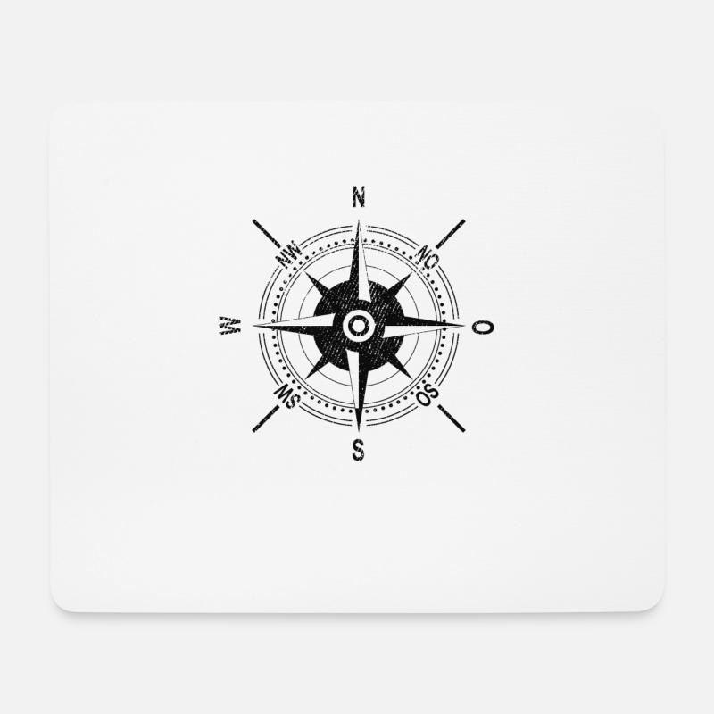 Windrose Himmelsrichtung Kompassrose Kompass - Mousepad (Querformat) - Weiß