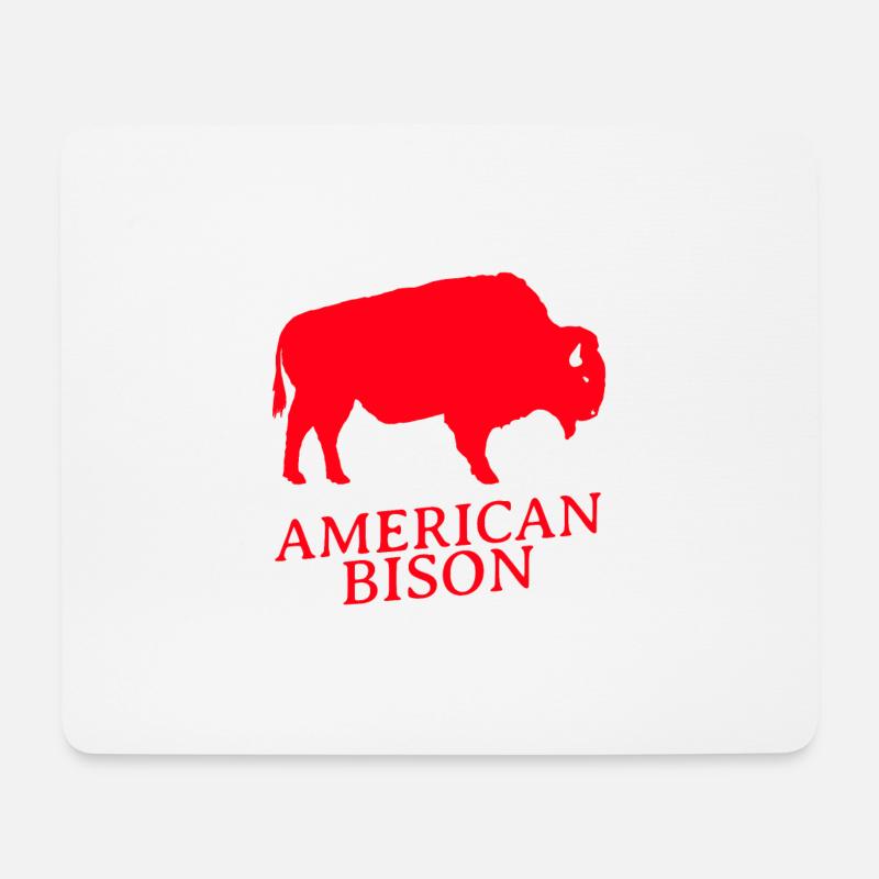 American Bison - Bison USA Abenteuer usw. - Mousepad (Querformat) - Weiß