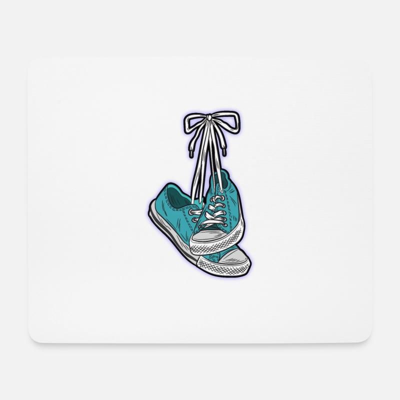 CHUCKS Schuhe Verknotet Sneaker Turnschuhe Liebe - Mousepad (Querformat) - Weiß