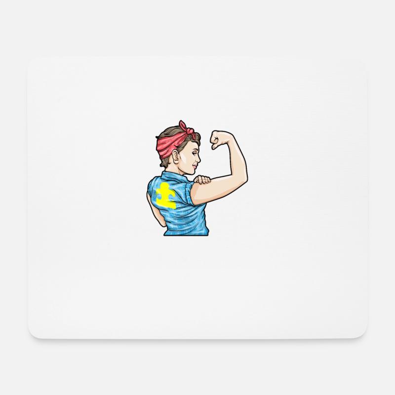 Autismus Mum Mama Autist Puzzel Geschenk - Mousepad (Querformat) - Weiß