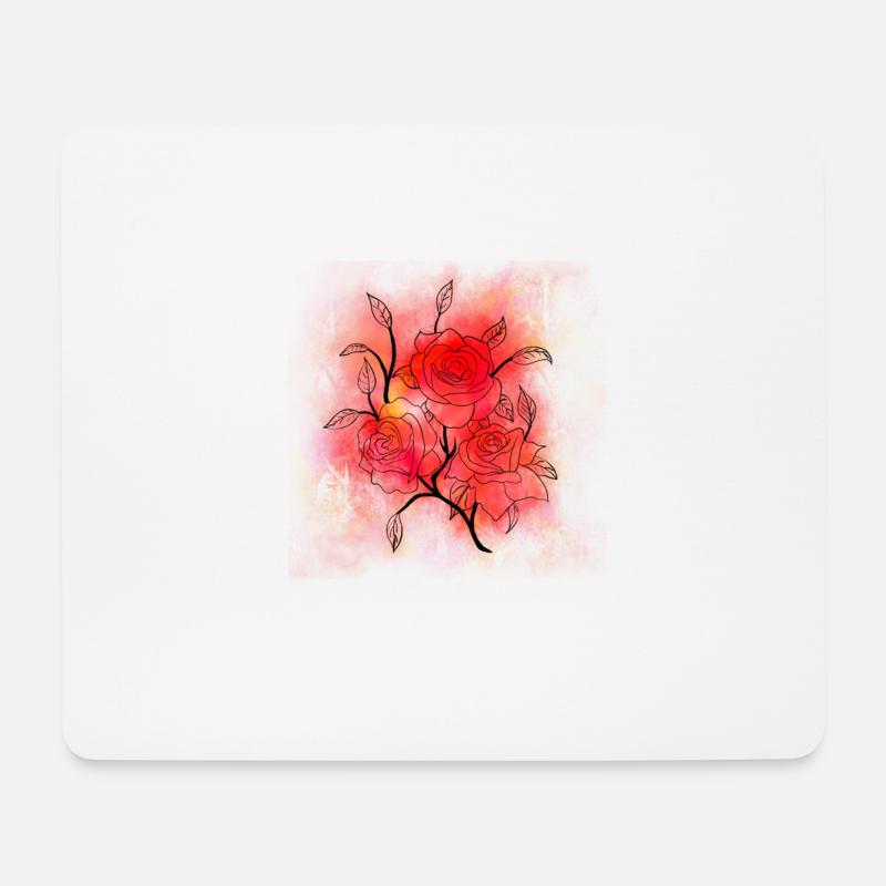 Rosen - Mousepad (Querformat) - Weiß