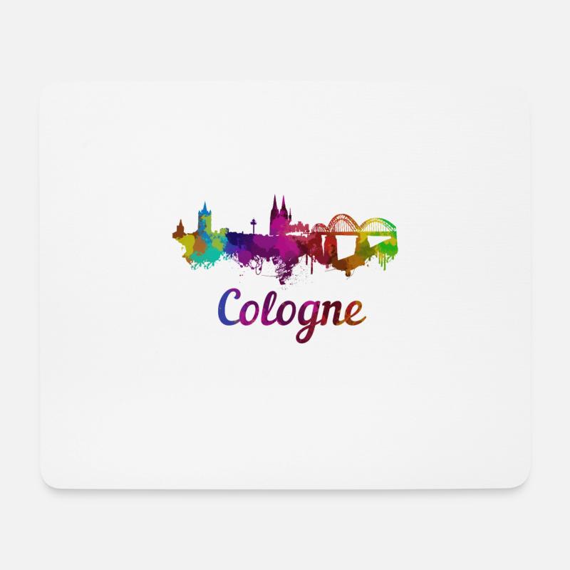 Köln Skyline bunt - Mousepad (Querformat) - Weiß