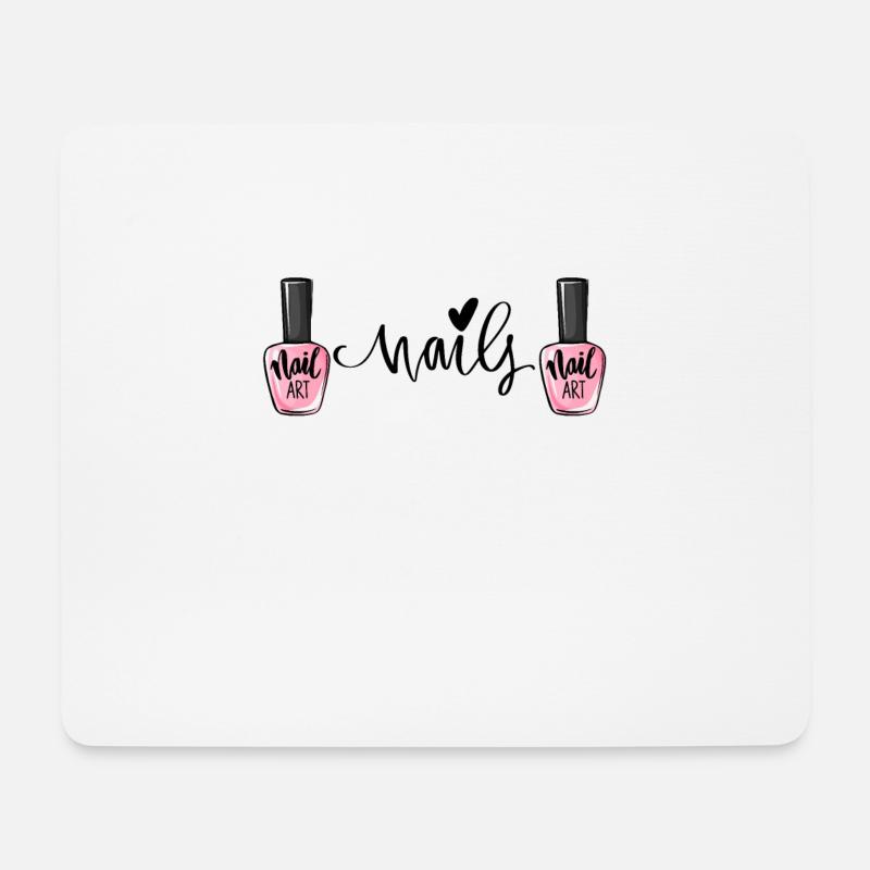 Nagellack Nageldesign Manicure Nagelstudio Nägel - Mousepad (Querformat) - Weiß