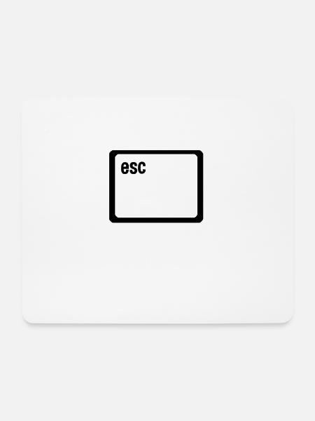 Esc Key - Mousepad (Querformat) - Weiß
