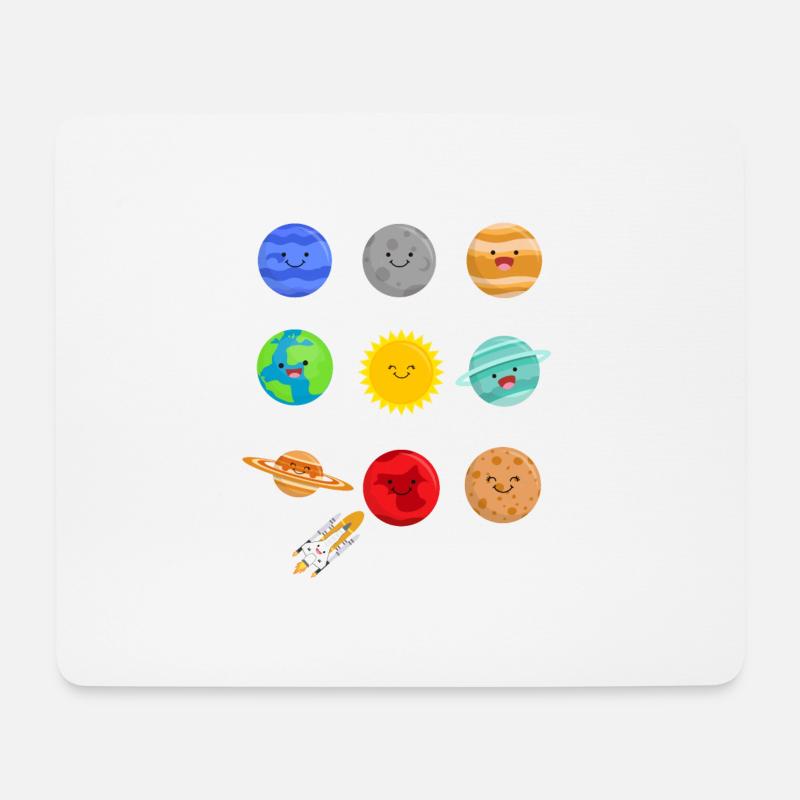 Planeten Sonnensystem Kinder Weltraum jungen - Mousepad (Querformat) - Weiß