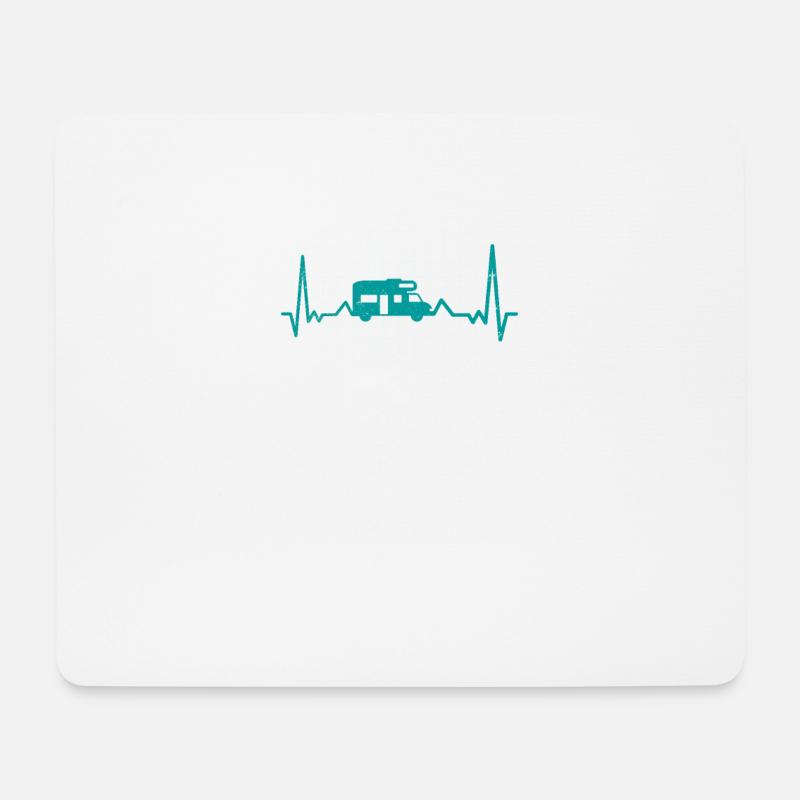 Campervan Van Campingwagen Herzlinie Pulsschlag - Mousepad (Querformat) - Weiß