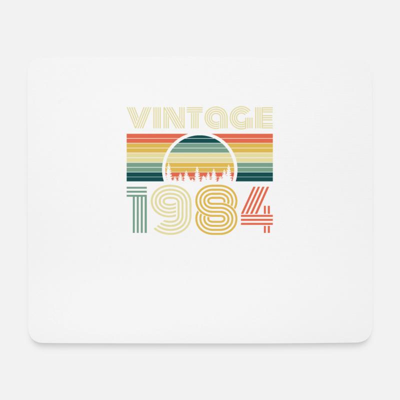 36. Geburtstag Vintage 1984 Retro Vintage Geschenk - Mousepad (Querformat) - Weiß